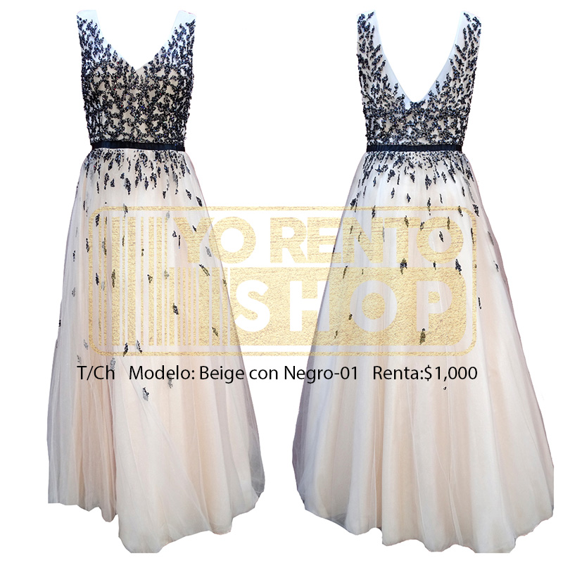 estar impresionado hospital Derecho G00021 : Vestido Beige con bordados negro estilo princesa : Alquiler/Venta  : YoRentoShop.com :: Estacionamiento exclusivo para nuestros clientes.  Aceptamos todas las tarjetas de credito y debito. Envoamos a domicilio en:  Aguascalientes,